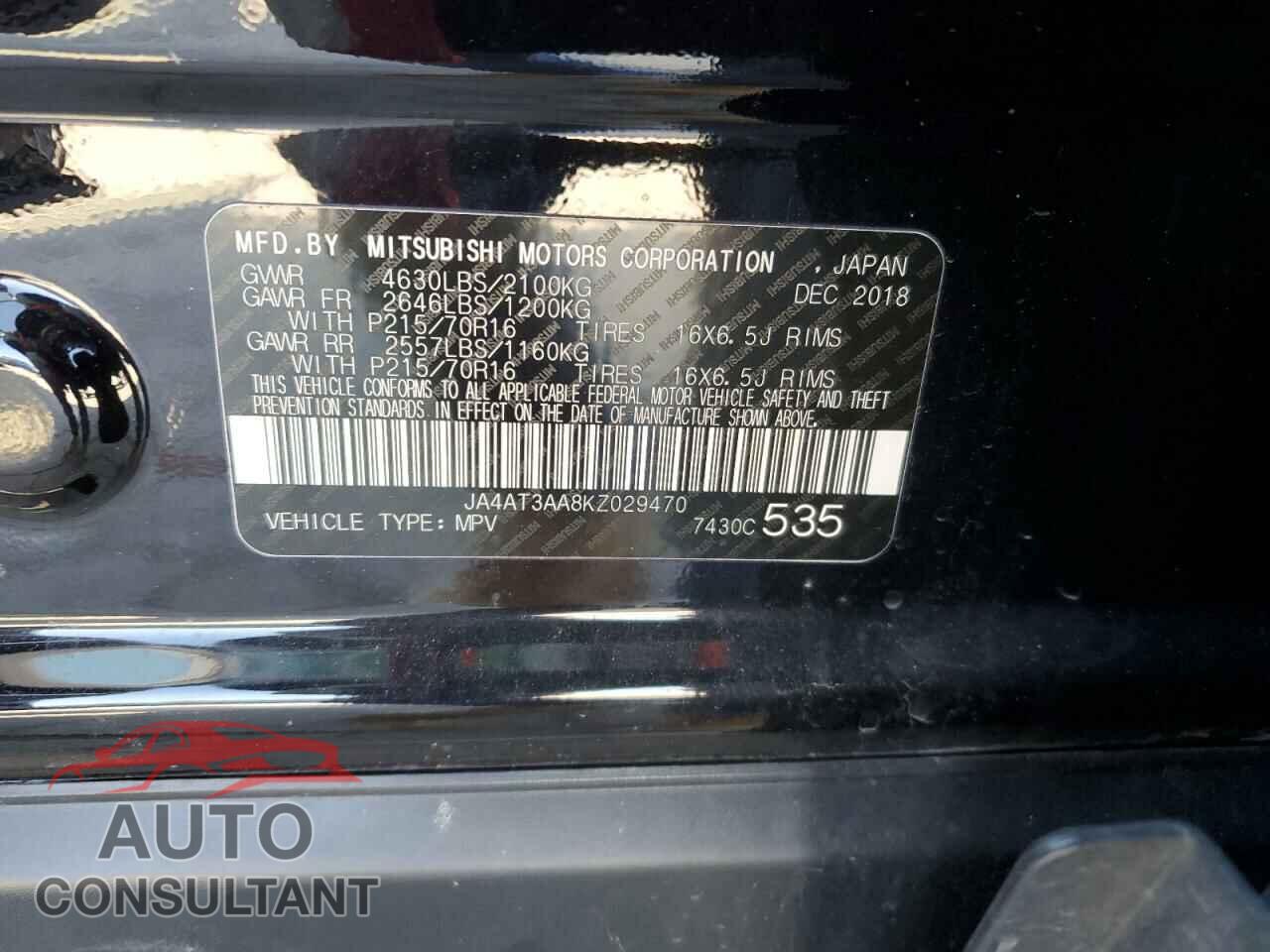 MITSUBISHI ECLIPSE 2019 - JA4AT3AA8KZ029470