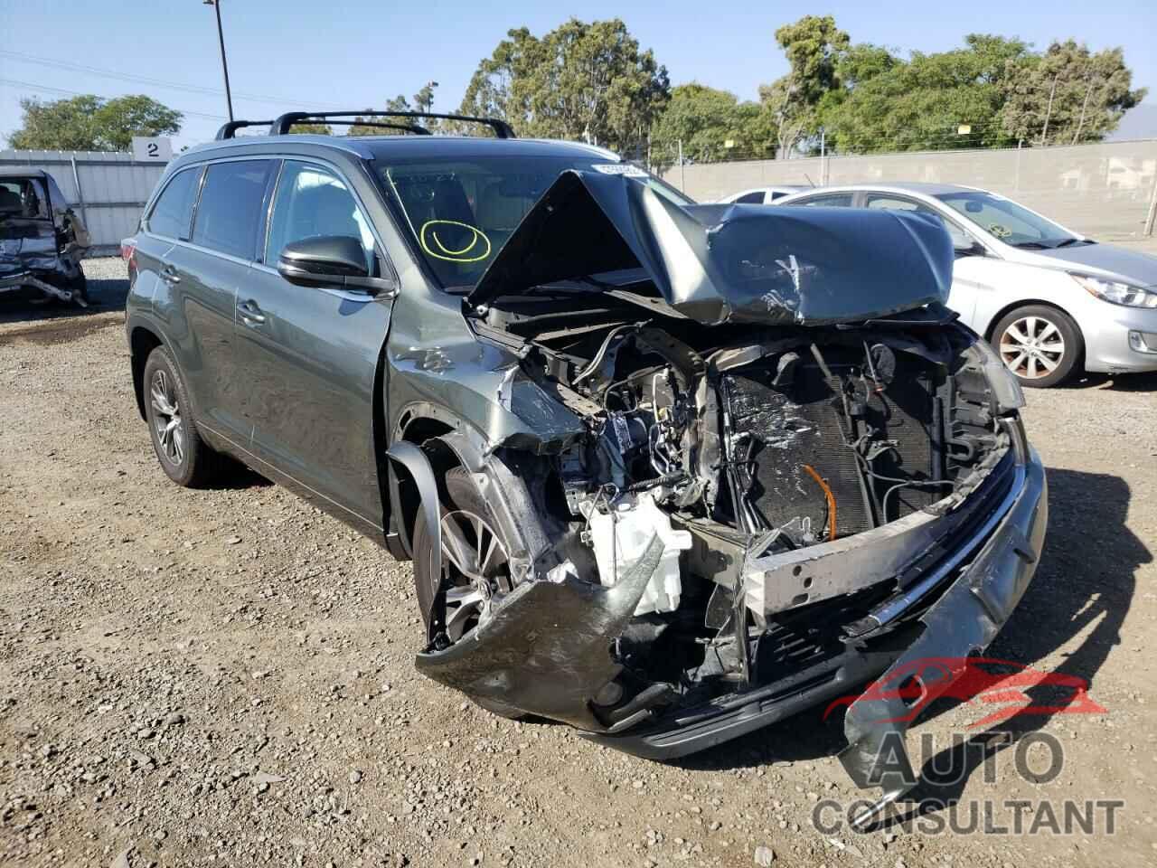 TOYOTA HIGHLANDER 2016 - 5TDJKRFH0GS340241