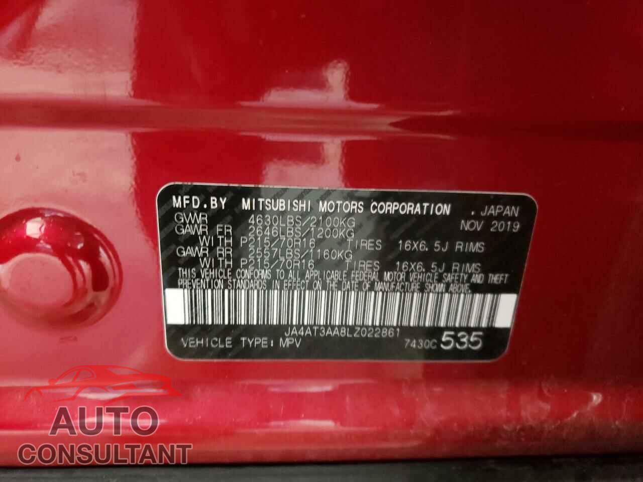 MITSUBISHI ECLIPSE 2020 - JA4AT3AA8LZ022861
