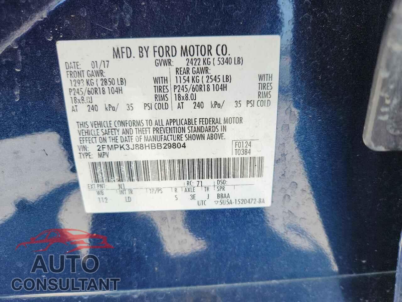 FORD EDGE 2017 - 2FMPK3J88HBB29804