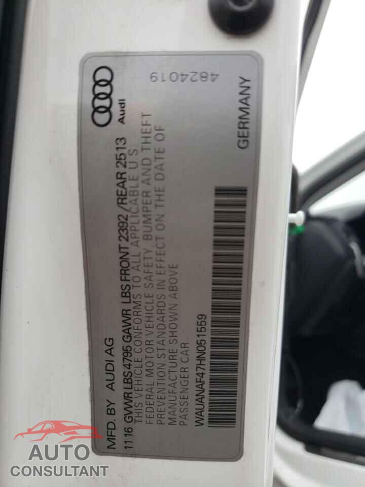 AUDI A4 2017 - WAUANAF47HN051559