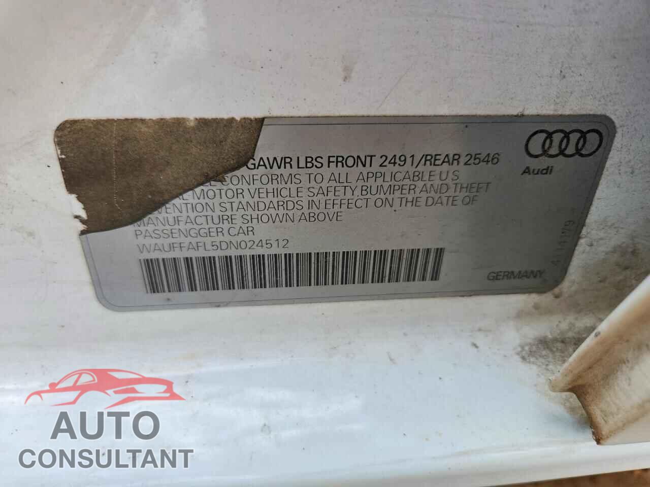 AUDI A4 2013 - WAUFFAFL5DN024512