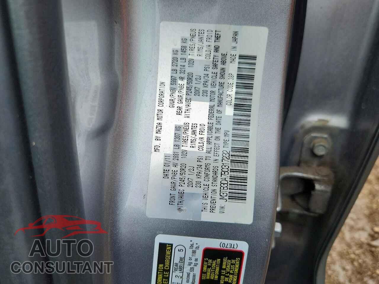 MAZDA CX-9 2011 - JM3TB3DA7B0317232