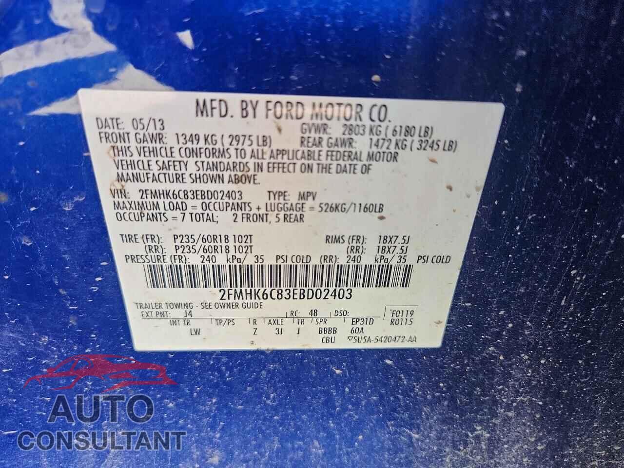 FORD FLEX 2014 - 2FMHK6C83EBD02403