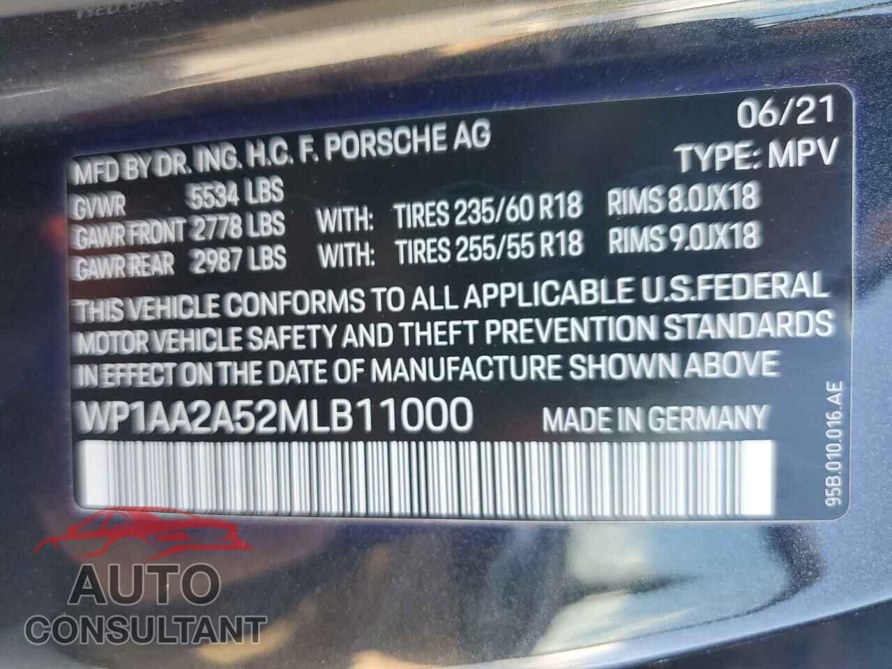 PORSCHE MACAN 2021 - WP1AA2A52MLB11000