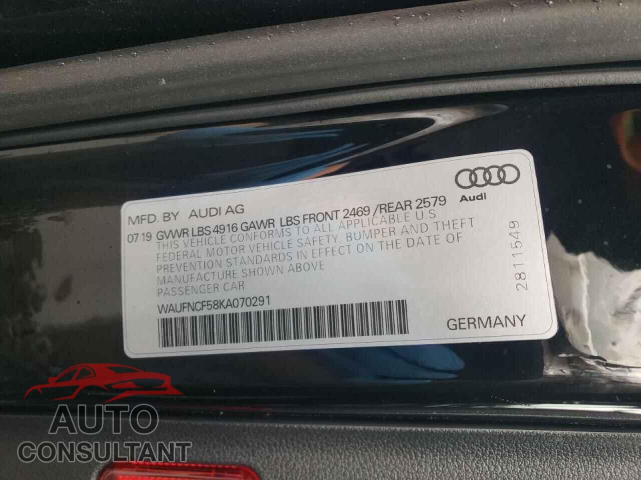 AUDI A5 2019 - WAUFNCF58KA070291