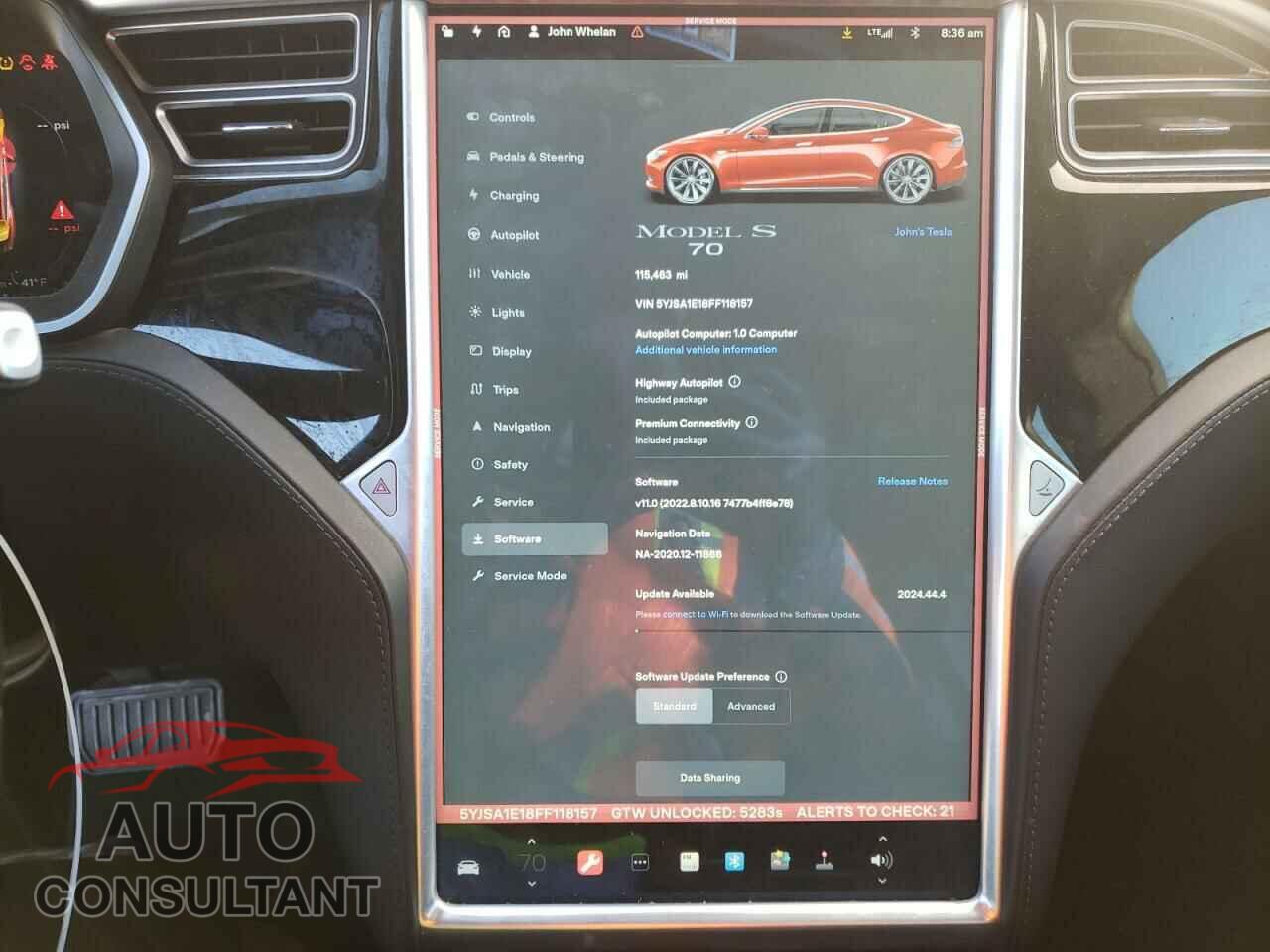 TESLA MODEL S 2015 - 5YJSA1E18FF118157