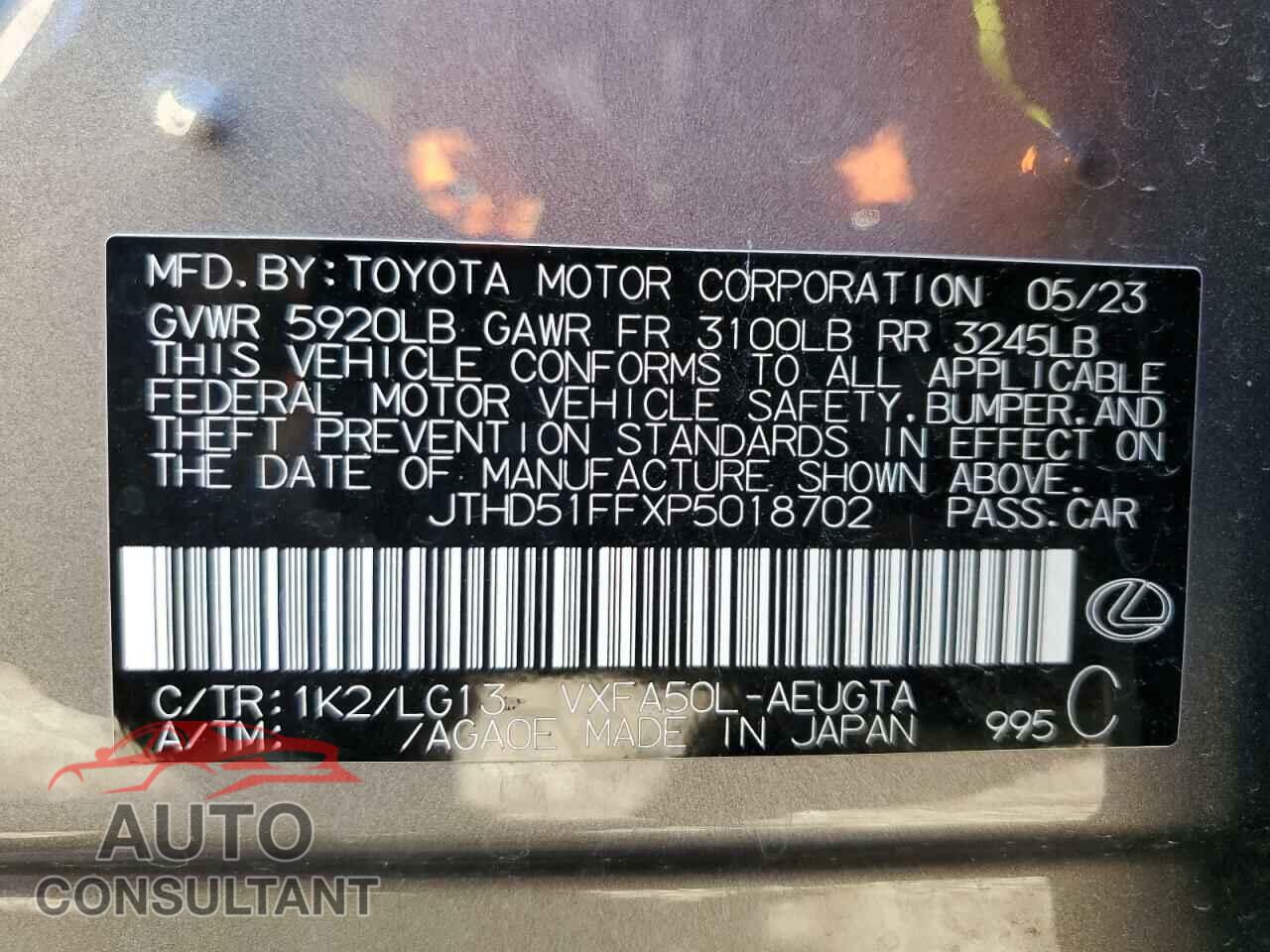 LEXUS LS500 2023 - JTHD51FFXP5018702
