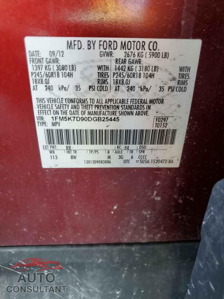 FORD EXPLORER 2013 - 1FM5K7D90DGB25445