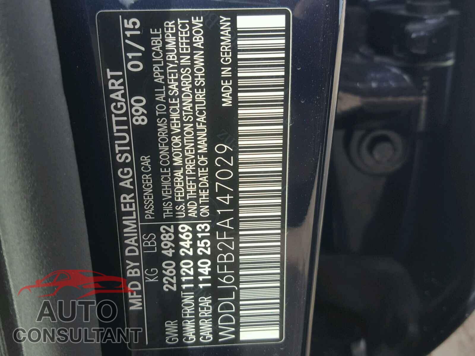 MERCEDES-BENZ C CLASS 2015 - WDDLJ6FB2FA147029