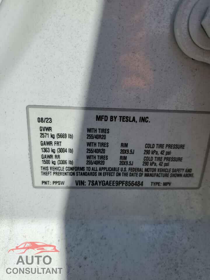 TESLA MODEL Y 2023 - 7SAYGAEE9PF856484