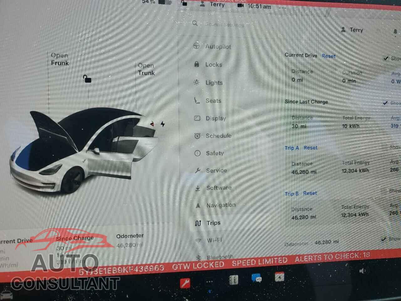 TESLA MODEL 3 2019 - 5YJ3E1EB9KF436963