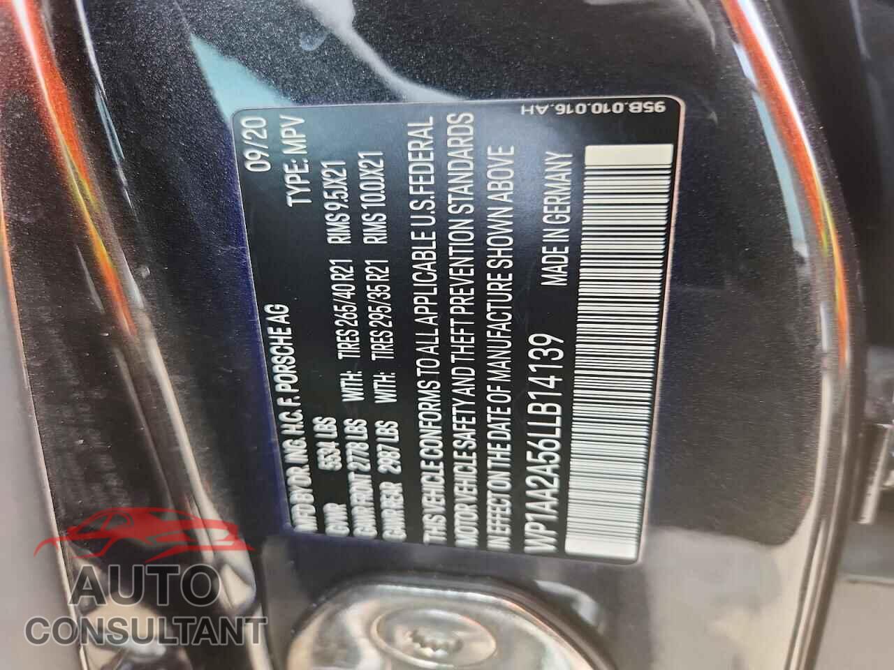 PORSCHE MACAN 2020 - WP1AA2A56LLB14139