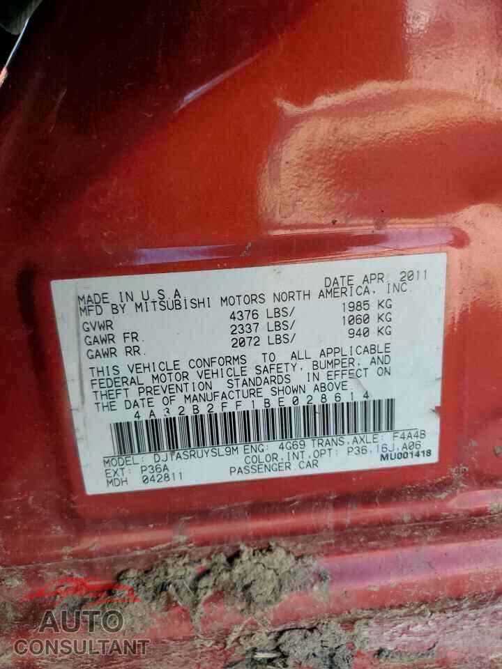 MITSUBISHI GALANT 2011 - 4A32B2FF1BE028614