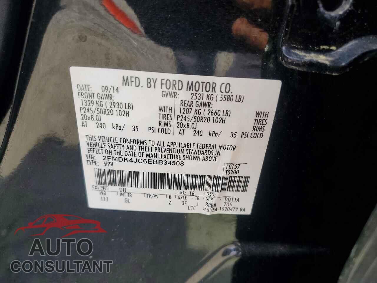 FORD EDGE 2014 - 2FMDK4JC6EBB34508