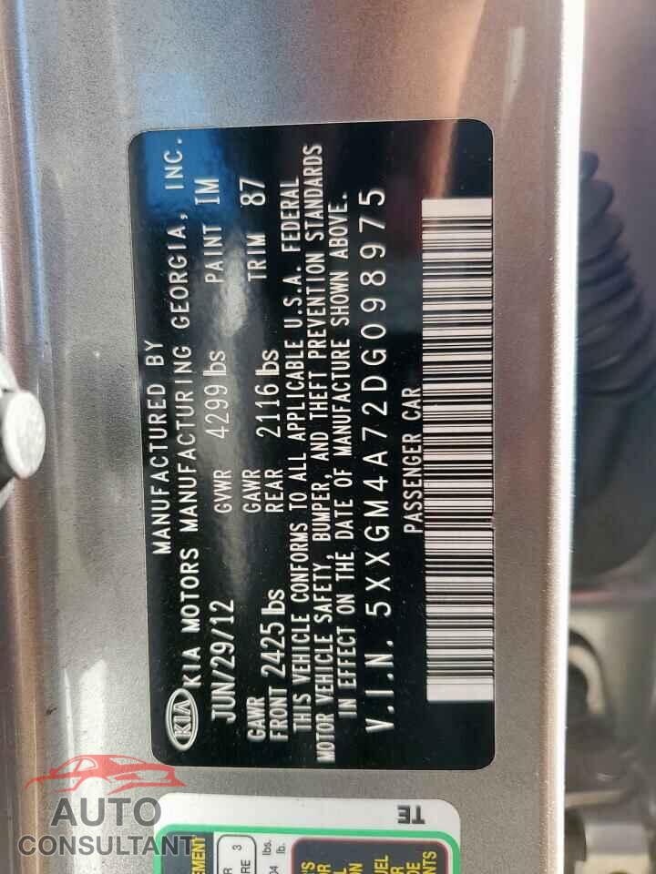KIA OPTIMA 2013 - 5XXGM4A72DG098975