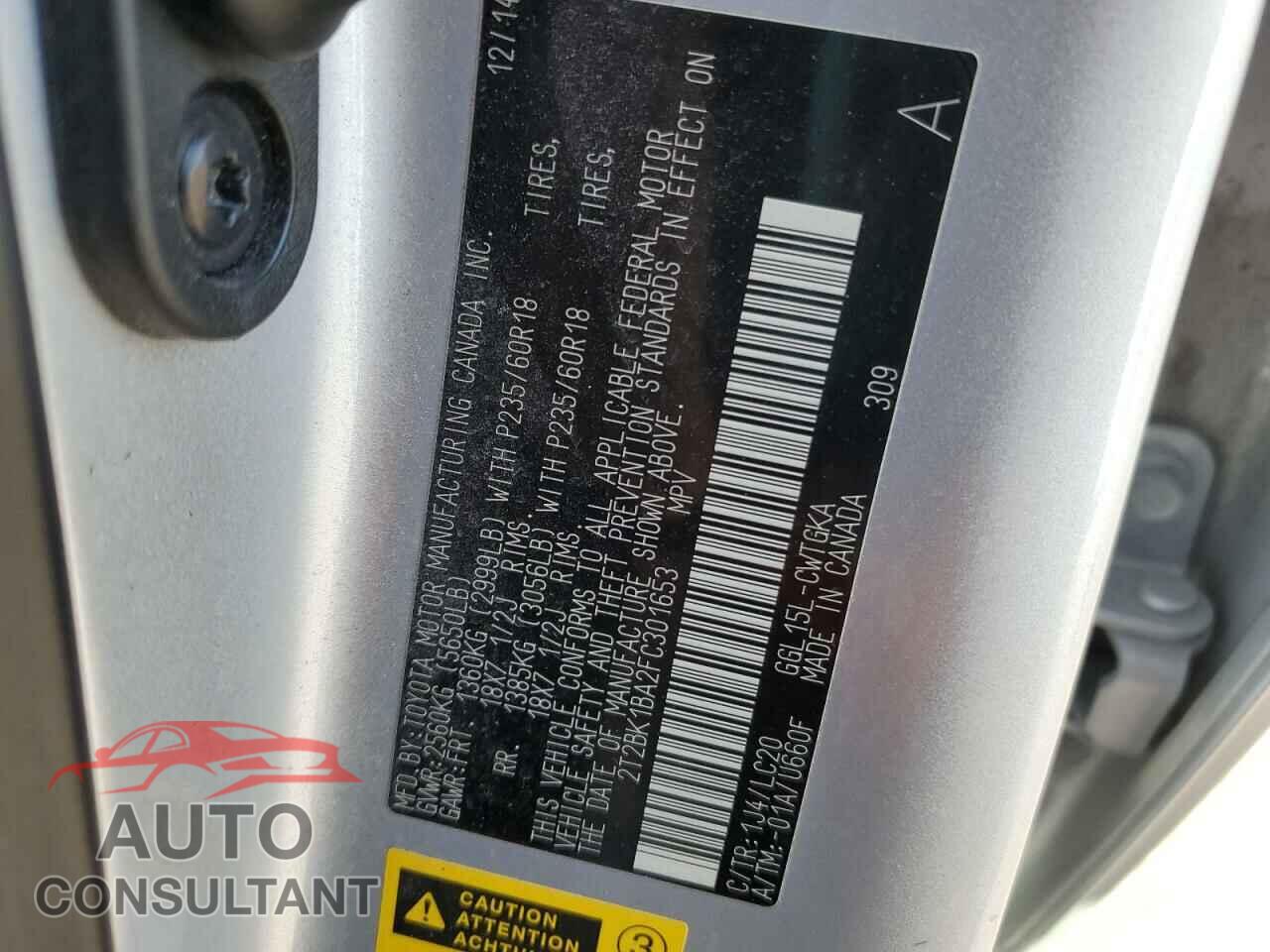 LEXUS RX350 2015 - 2T2BK1BA2FC301653