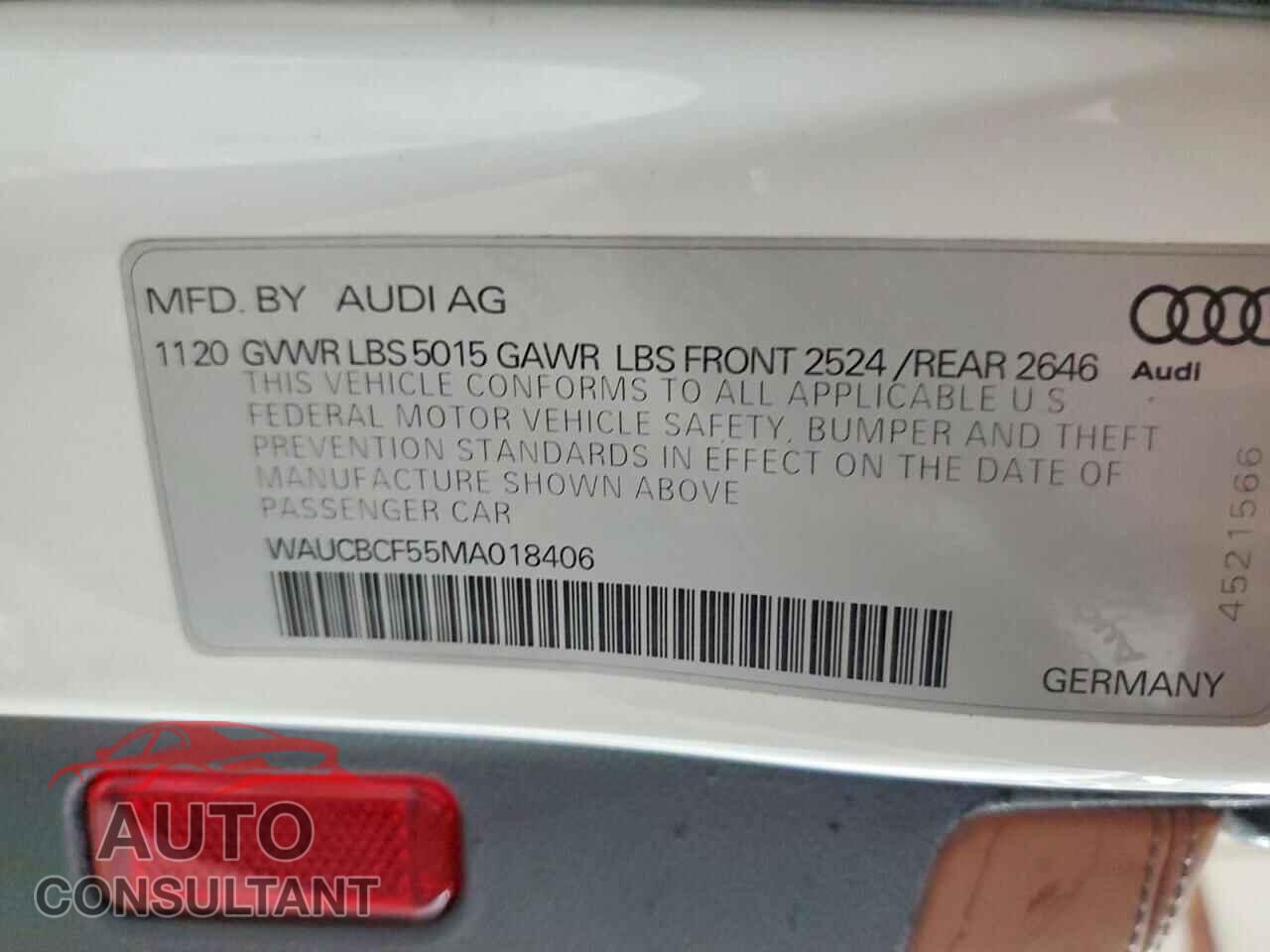 AUDI A5 2021 - WAUCBCF55MA018406