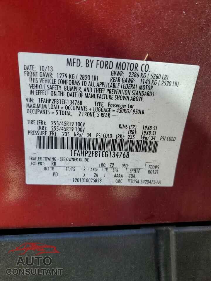FORD TAURUS 2014 - 1FAHP2F81EG134768