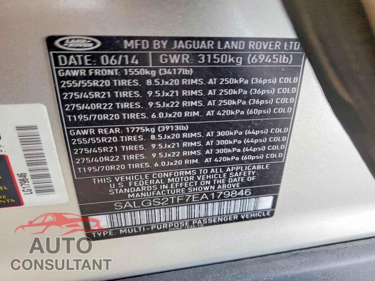 LAND ROVER RANGEROVER 2014 - SALGS2TF7EA179846