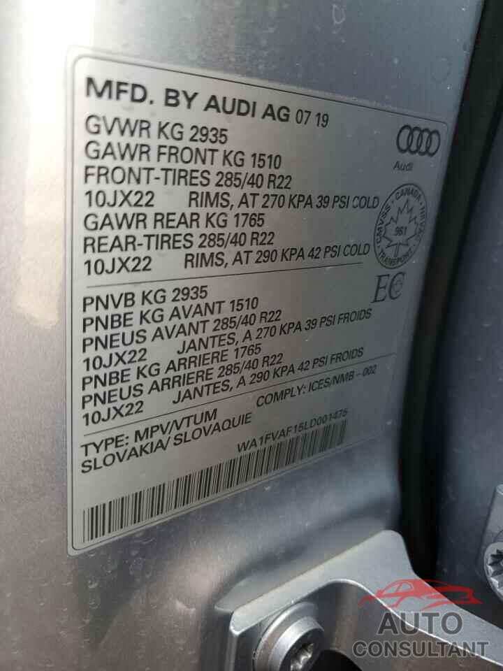 AUDI Q8 2020 - WA1FVAF15LD001475