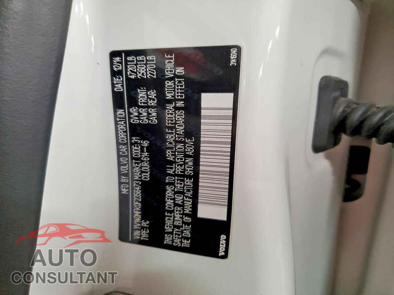 VOLVO S60 2015 - YV140MFK0F2356473