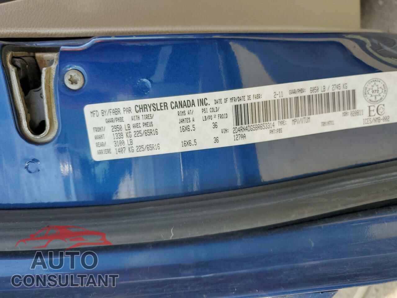 DODGE CARAVAN 2011 - 2D4RN4DG5BR653314