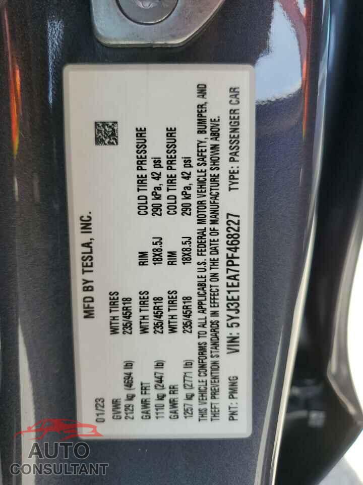 TESLA MODEL 3 2023 - 5YJ3E1EA7PF468227