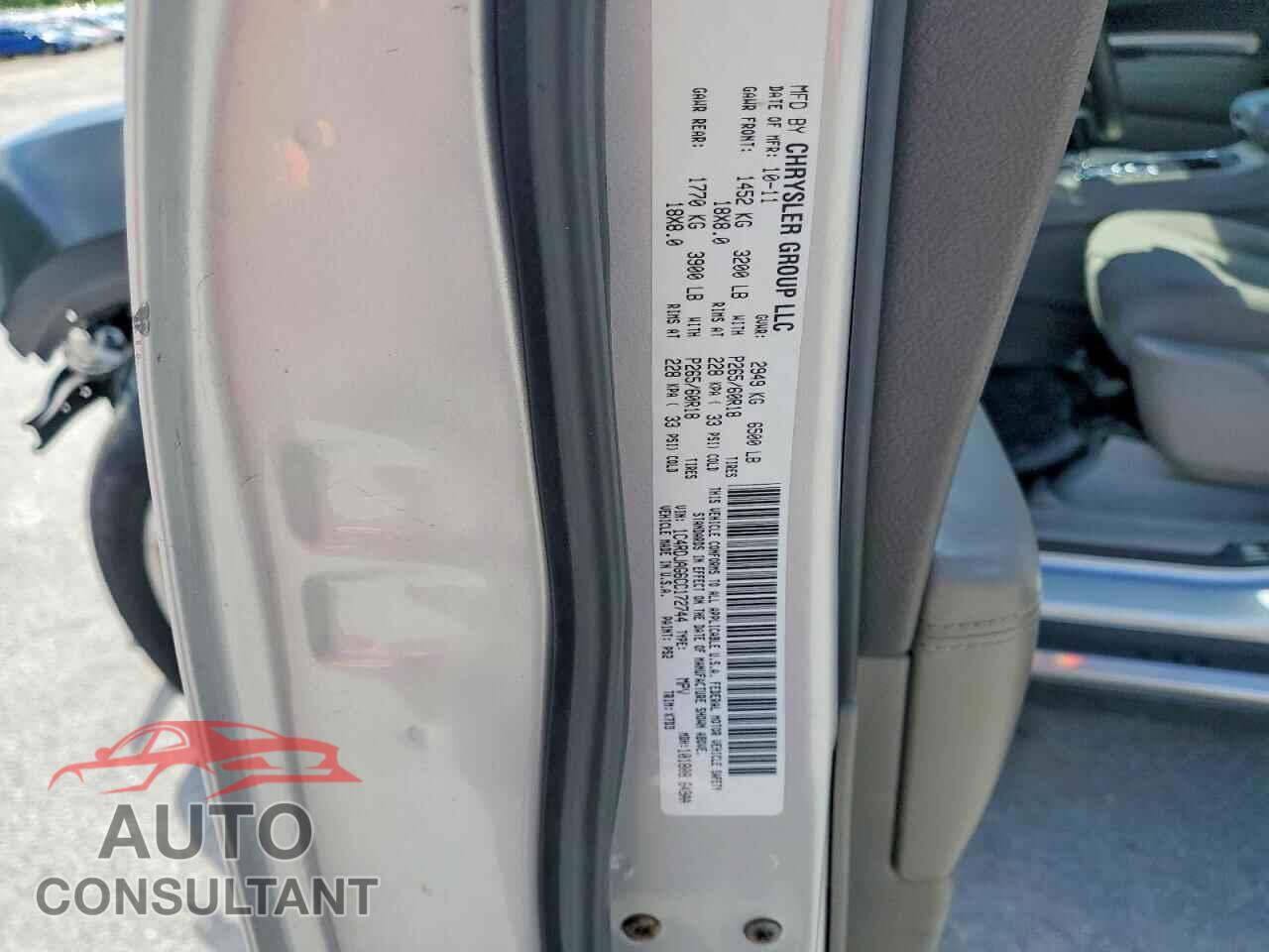 DODGE DURANGO 2012 - 1C4RDJAG6CC172744