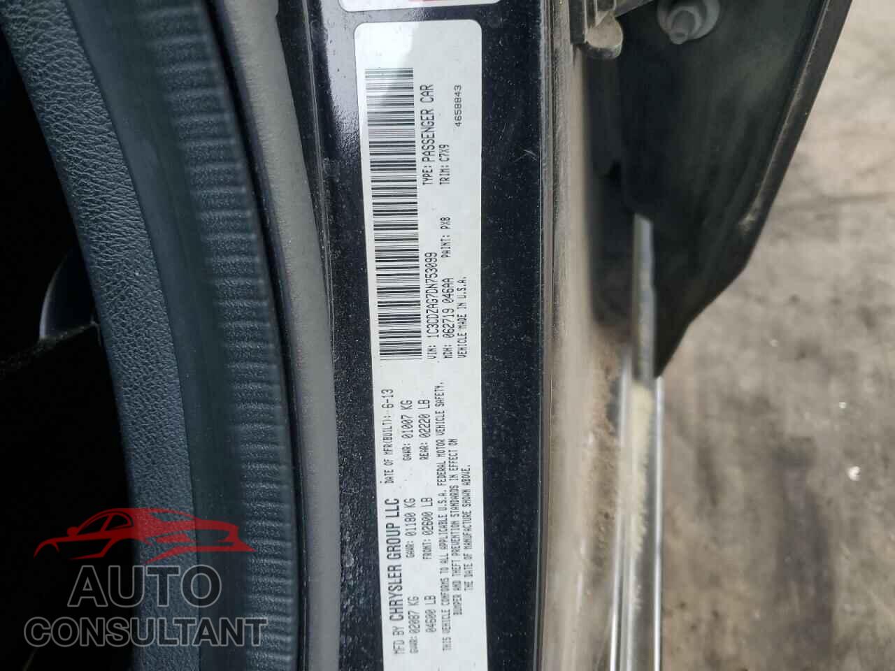 DODGE AVENGER 2013 - 1C3CDZAG7DN753099