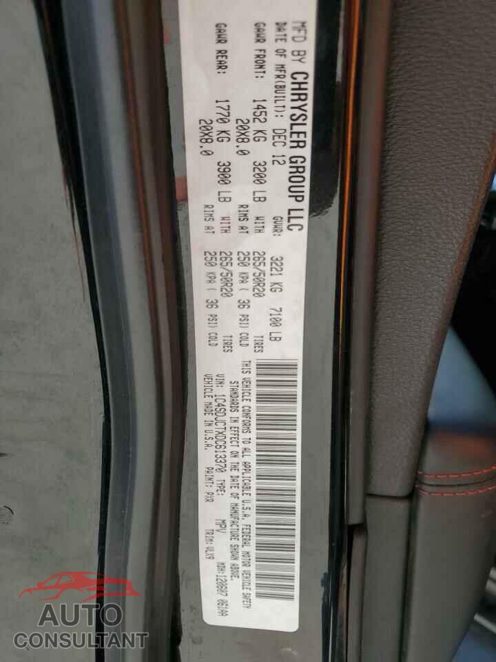DODGE DURANGO 2013 - 1C4SDJCTXDC613370