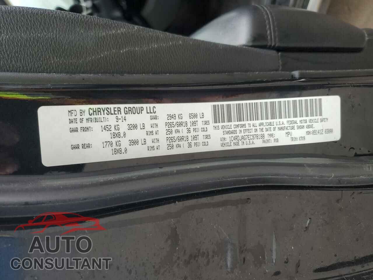 DODGE DURANGO 2014 - 1C4RDJAG7EC978188