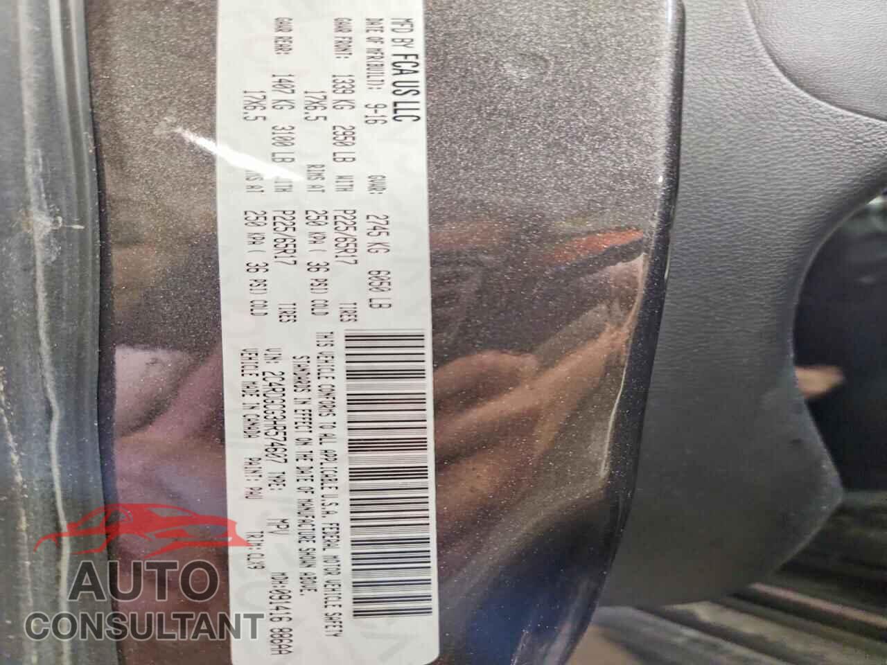 DODGE CARAVAN 2017 - 2C4RDGCG3HR574607