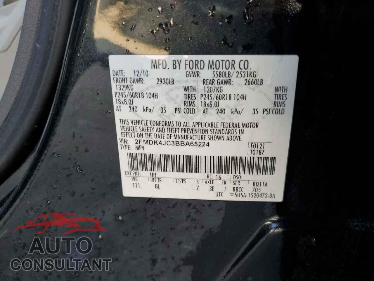 FORD EDGE 2011 - 2FMDK4JC3BBA65224