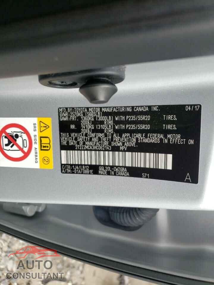 LEXUS RX350 2017 - 2T2ZZMCA3HC062143