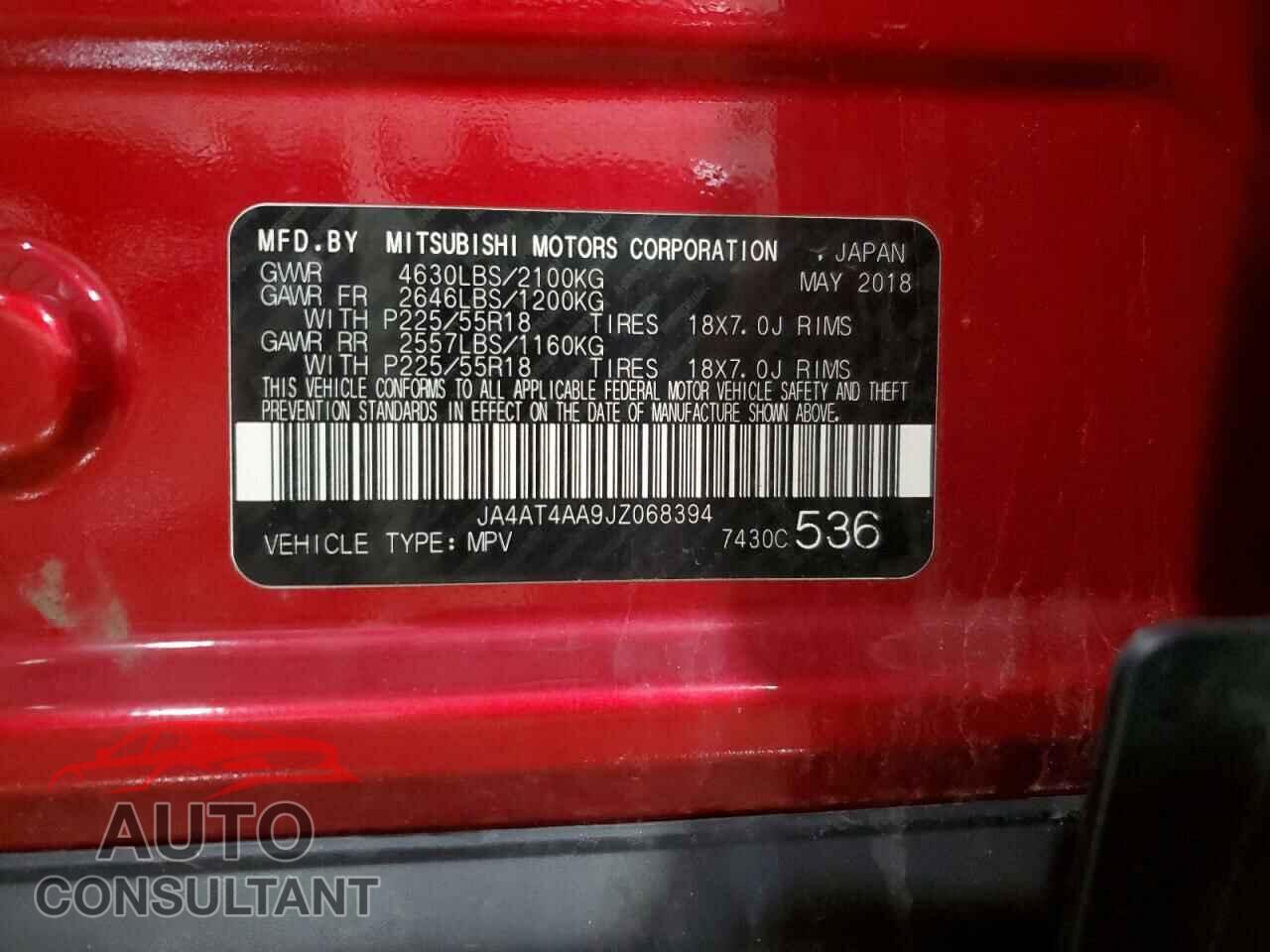 MITSUBISHI ECLIPSE 2018 - JA4AT4AA9JZ068394