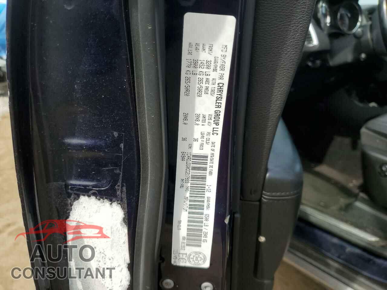 DODGE DURANGO 2012 - 1C4RDJDG0CC217933