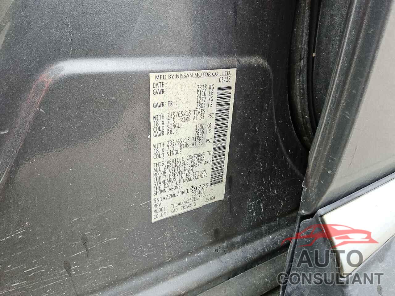 NISSAN MURANO 2018 - 5N1AZ2MG7JN159725