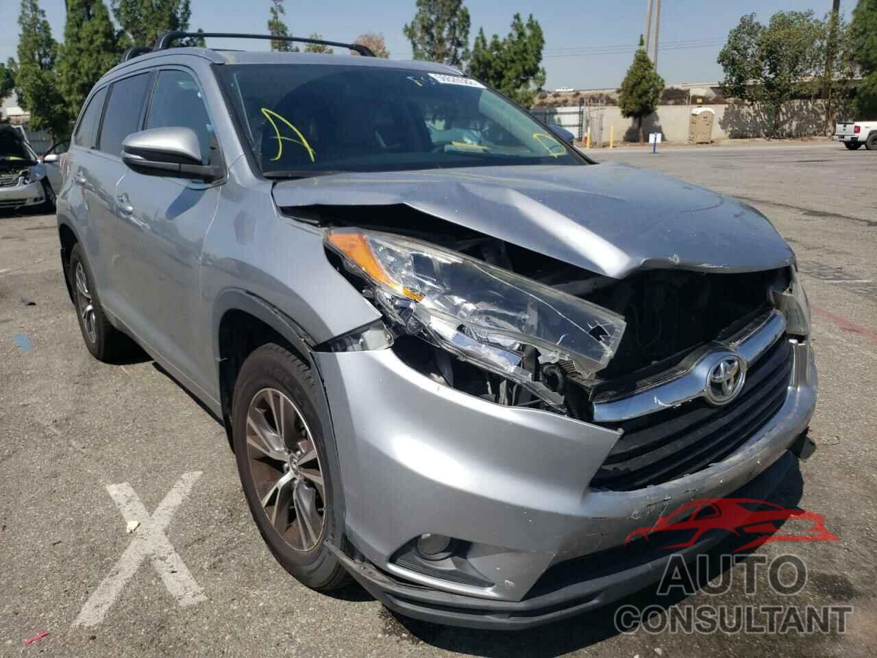 TOYOTA HIGHLANDER 2016 - 5TDJKRFH6GS501093