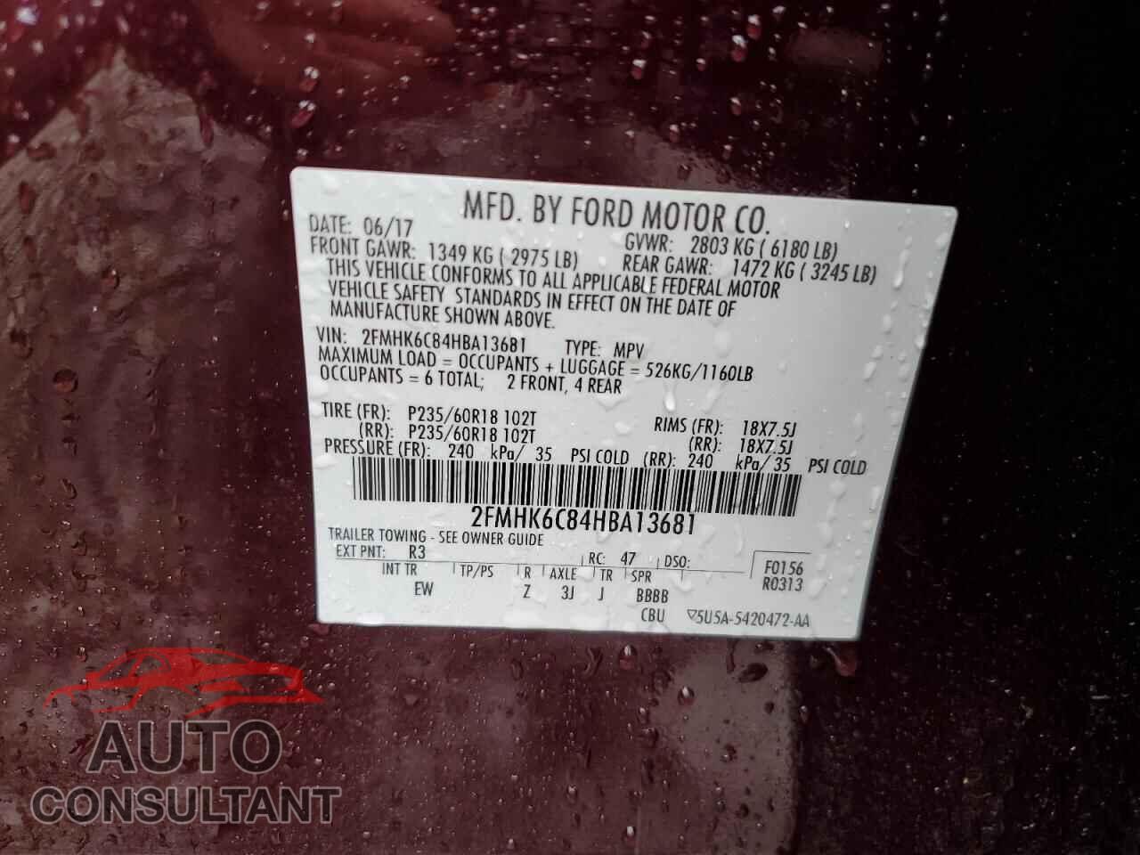 FORD FLEX 2017 - 2FMHK6C84HBA13681