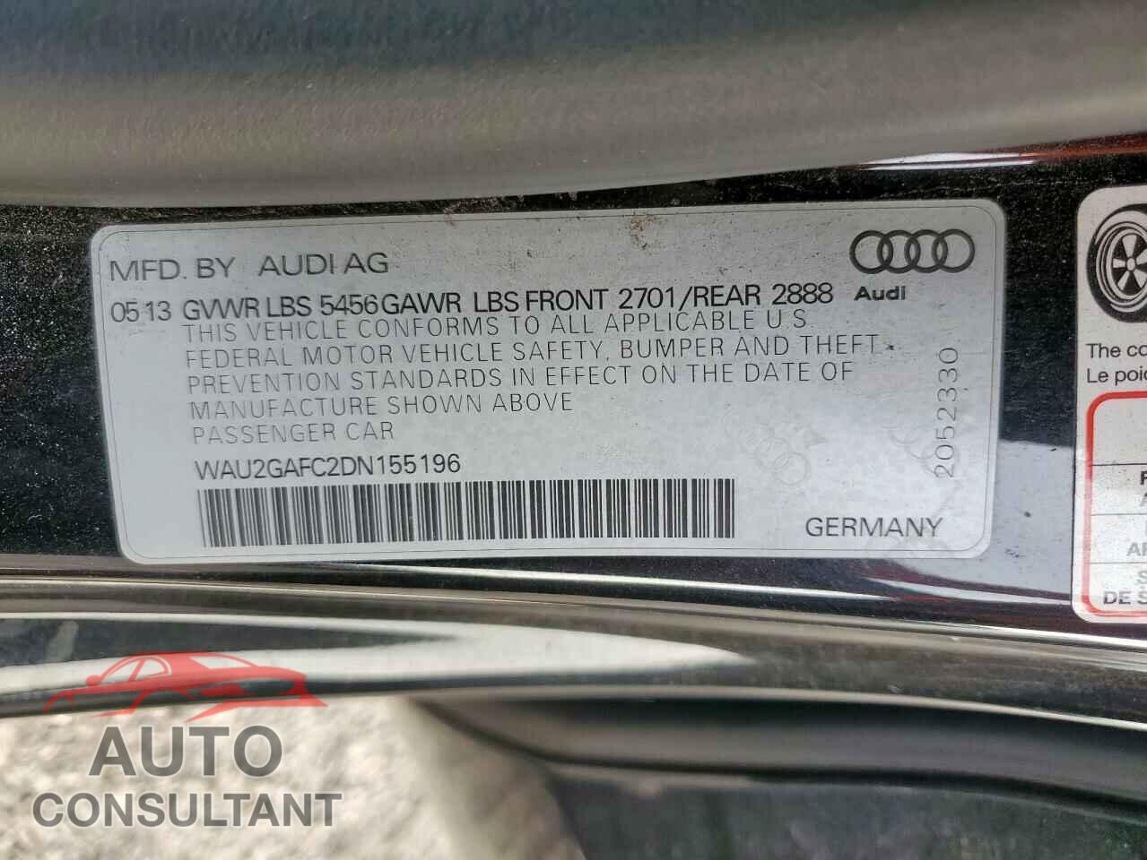 AUDI A7 2013 - WAU2GAFC2DN155196