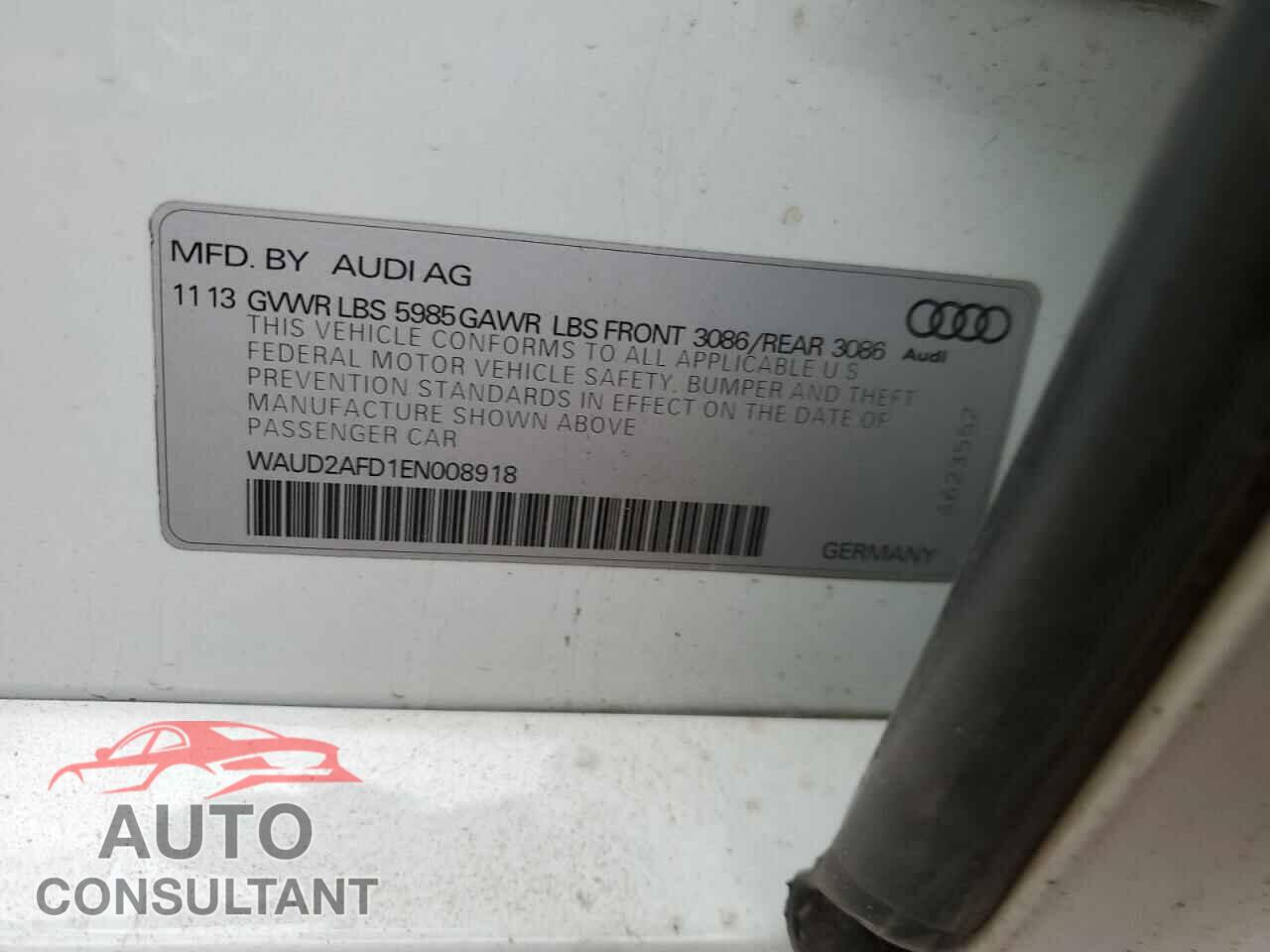 AUDI S8 2014 - WAUD2AFD1EN008918