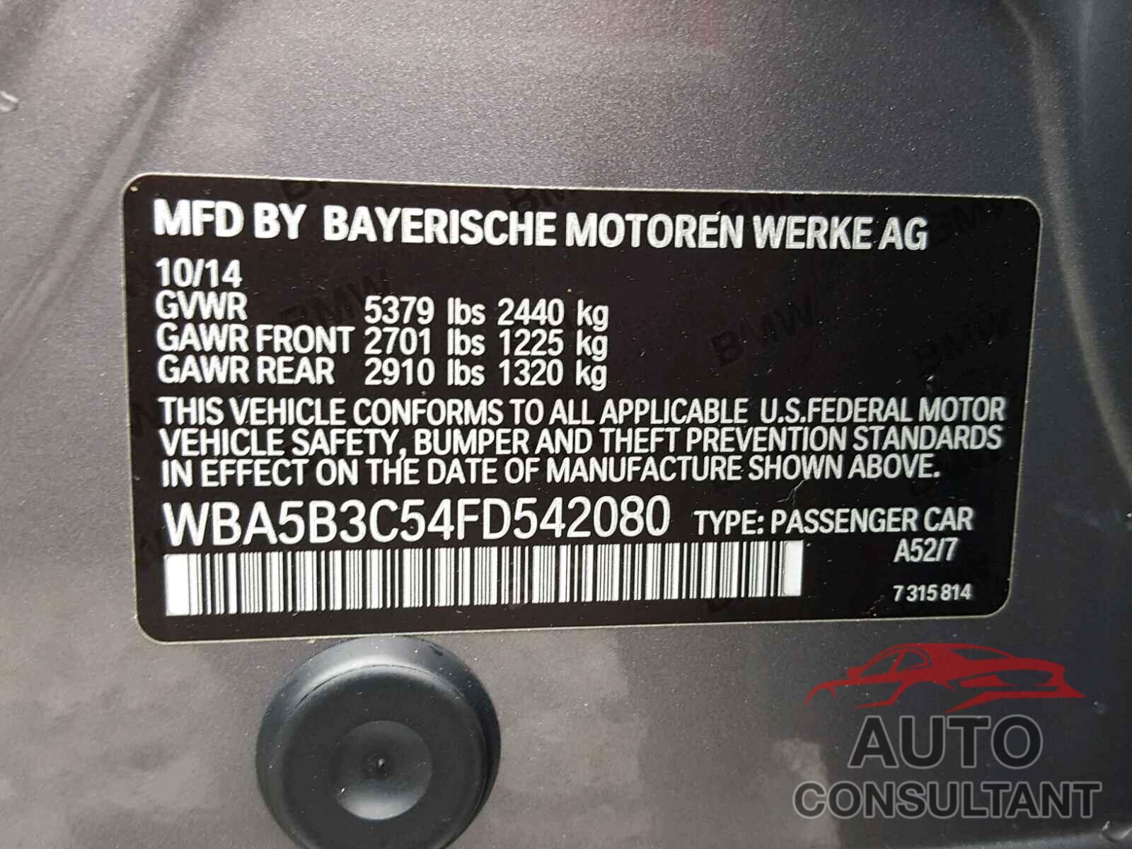 BMW 535 XI 2015 - WBA5B3C54FD542080