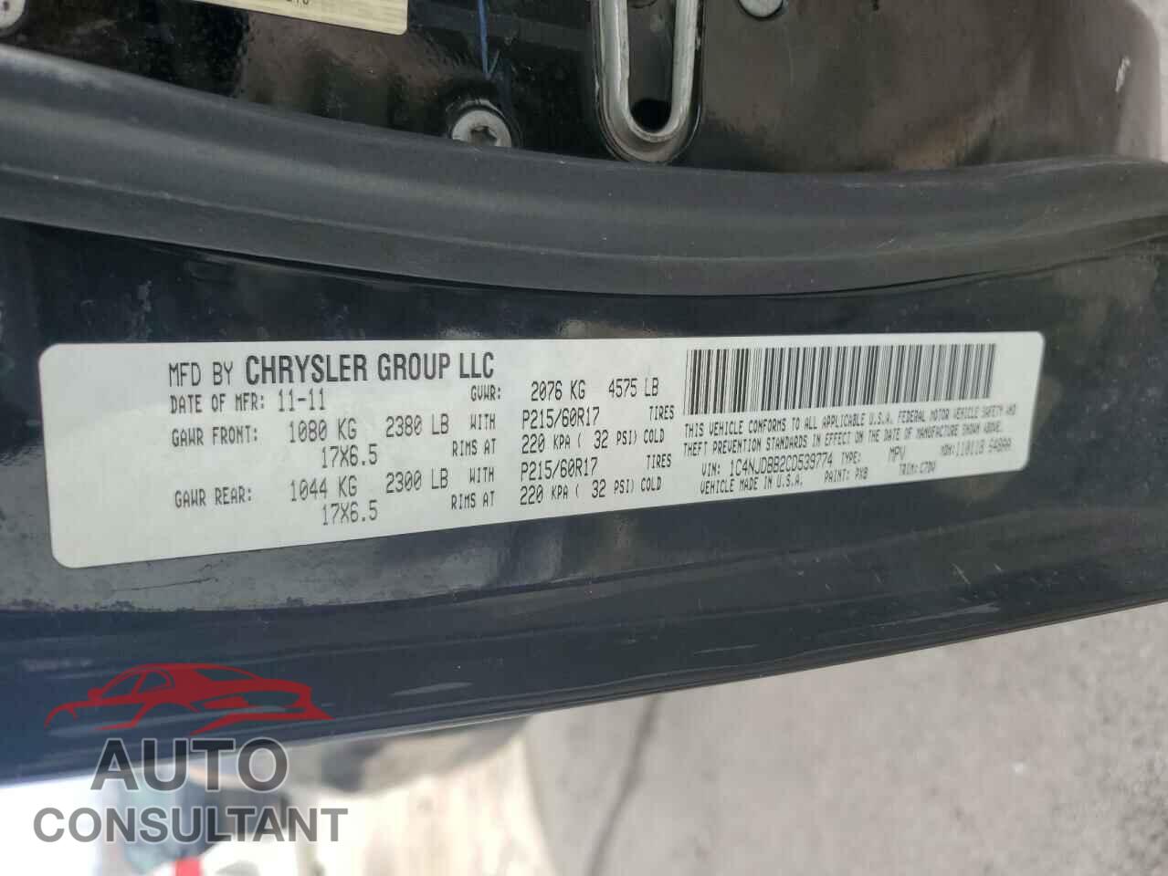 JEEP COMPASS 2012 - 1C4NJDBB2CD539774