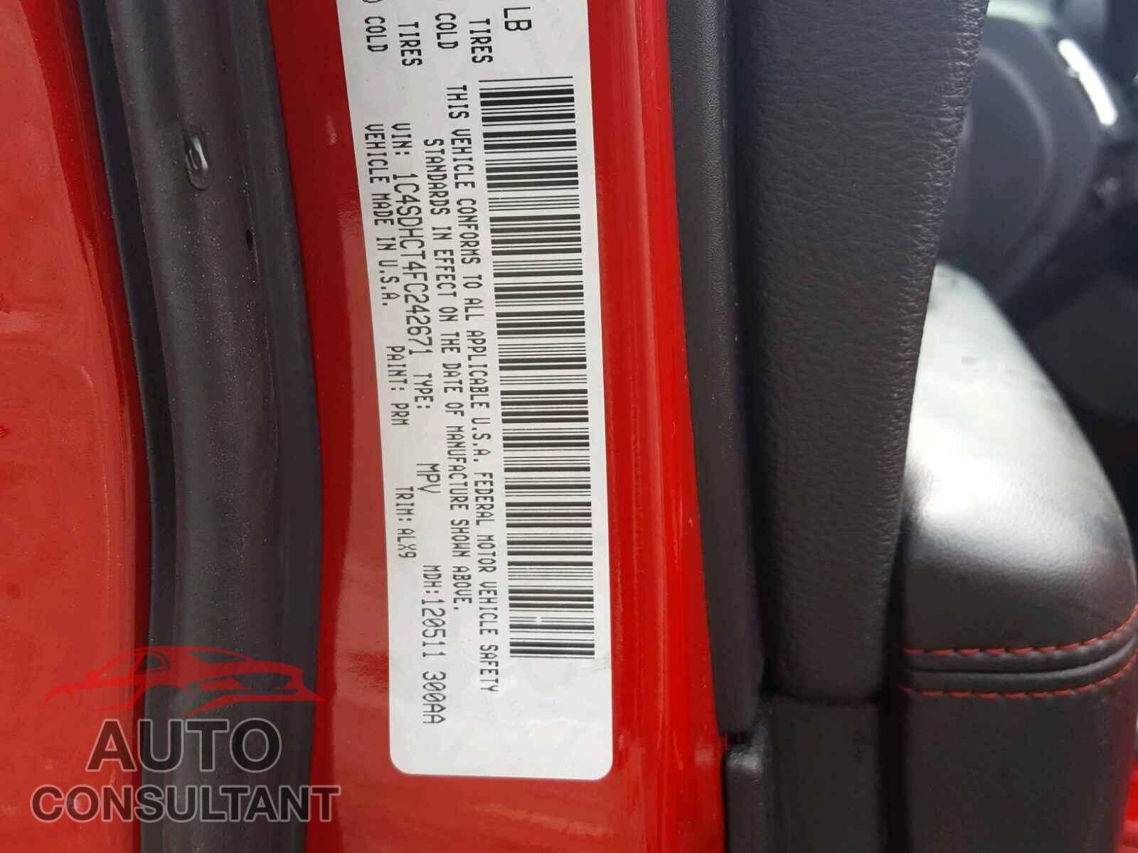 DODGE DURANGO R/ 2015 - 1C4SDHCT4FC242671