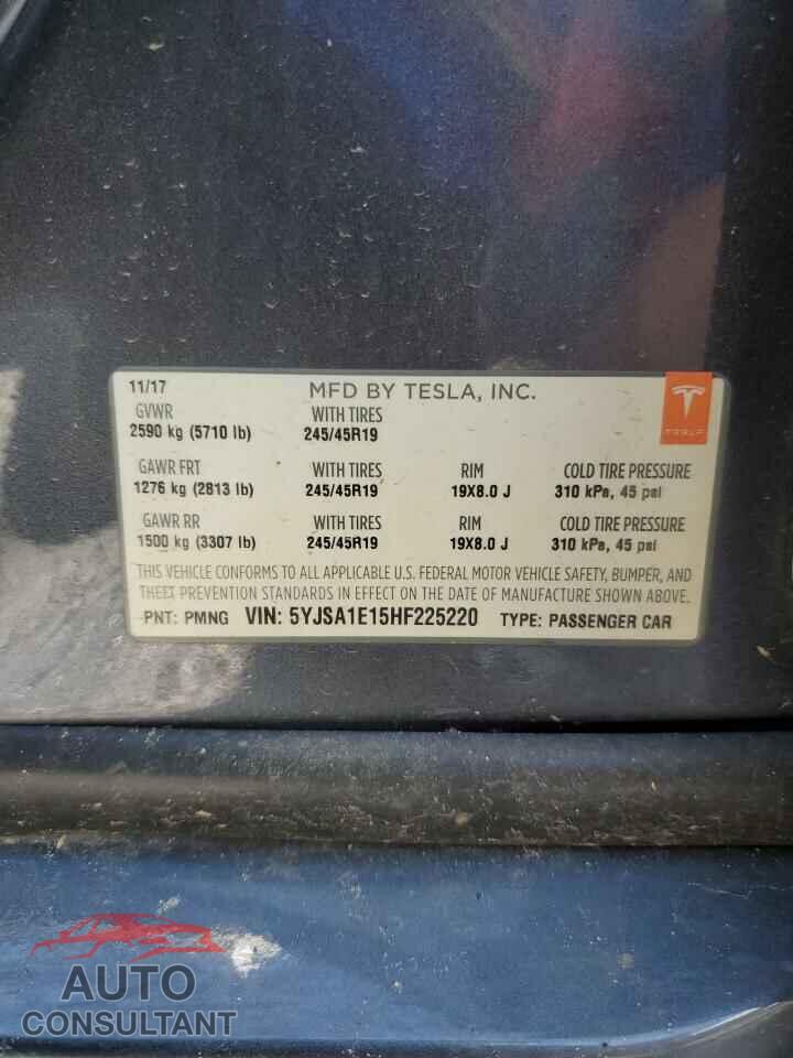 TESLA MODEL S 2017 - 5YJSA1E15HF225220