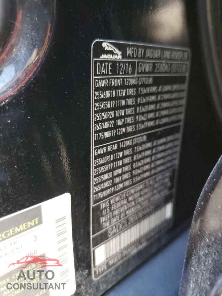 JAGUAR F-PACE 2017 - SADCL2BVXHA497772