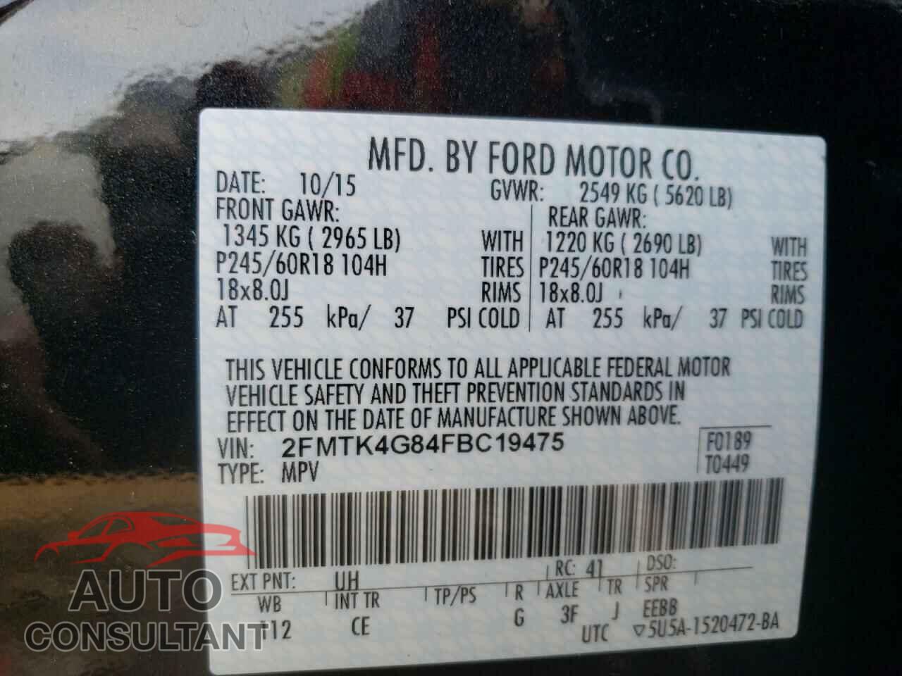 FORD EDGE 2015 - 2FMTK4G84FBC19475