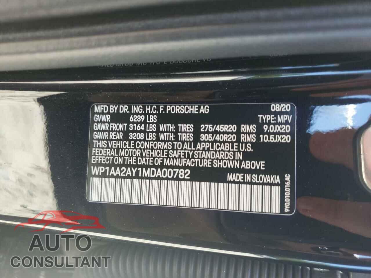 PORSCHE CAYENNE 2021 - WP1AA2AY1MDA00782
