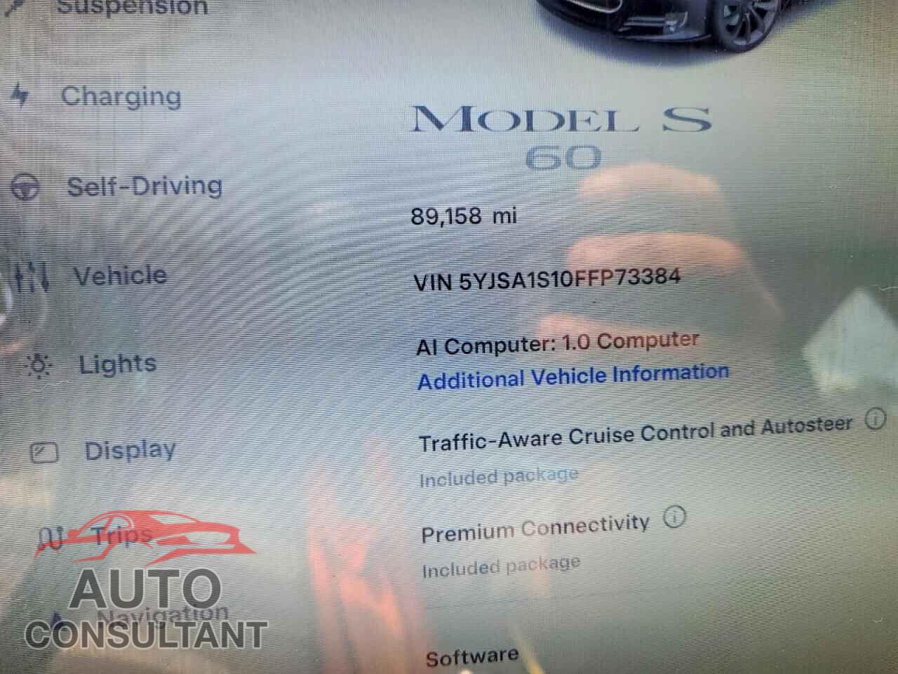 TESLA MODEL S 2015 - 5YJSA1S10FFP73384